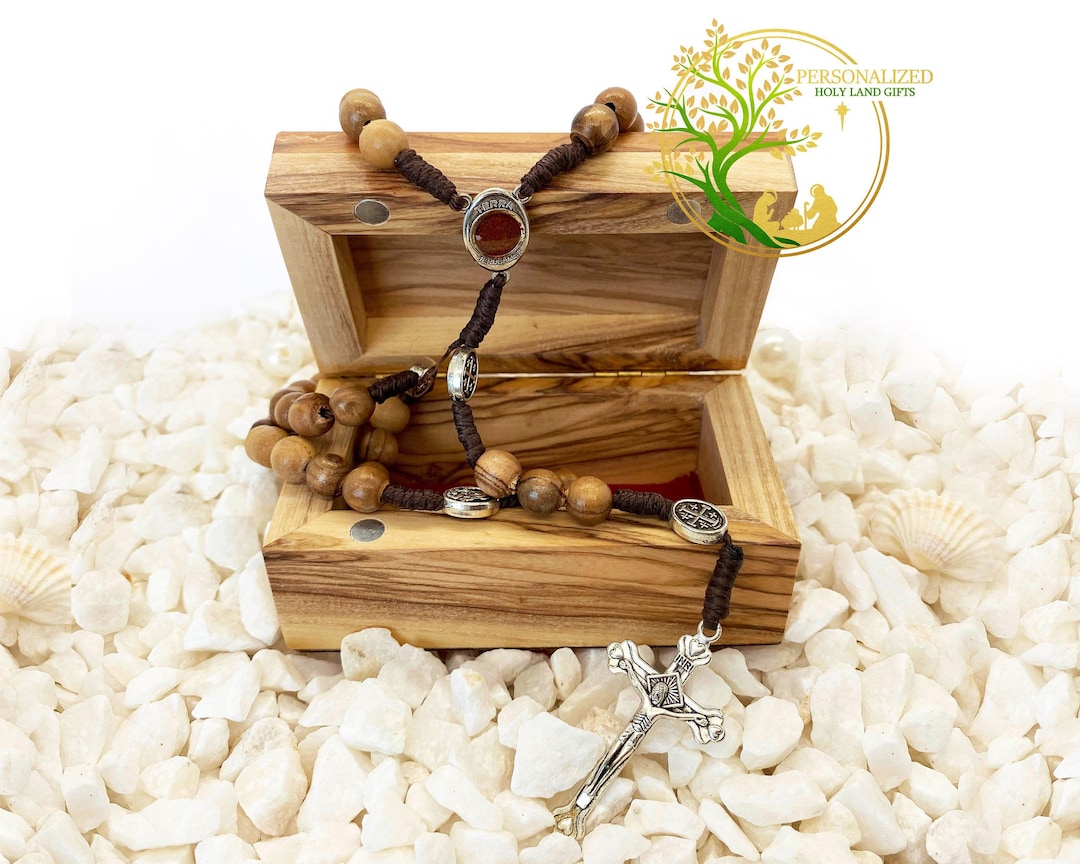 Olive Wood Rosary Beads From Holy Land: Catholic Gift - Etsy