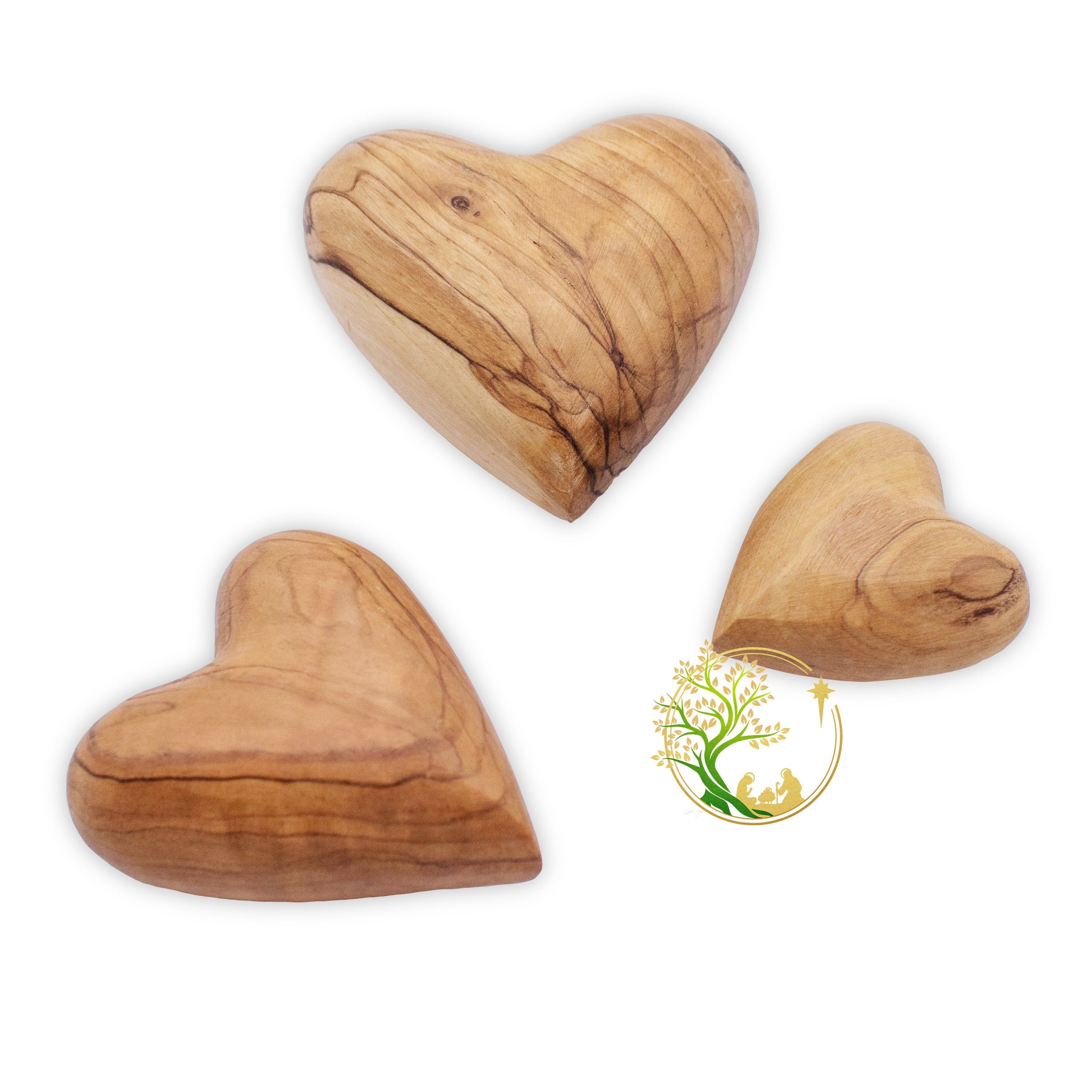 Wedding favors Hearts| Valentine day heart gift heart for him or her| Husband & Wife Heart| Olive Wood Hearts| 3D Heart Shape hand carved