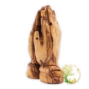 Praying hands statue from The Holy Land | Olive wood carving of the shape of praying hands statue