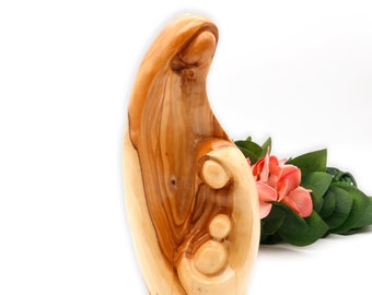 Die Heilige Familie Statue aus Olivenholz Heilige Familie Figur aus dem Heiligen Land | Religiöse Wohndekoration |Katholische Statue |Weihnachten religiöses Geschenk