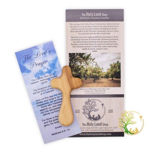 Olive Wood Comfort Cross: Hand Carved Palm Cross from Holy Land