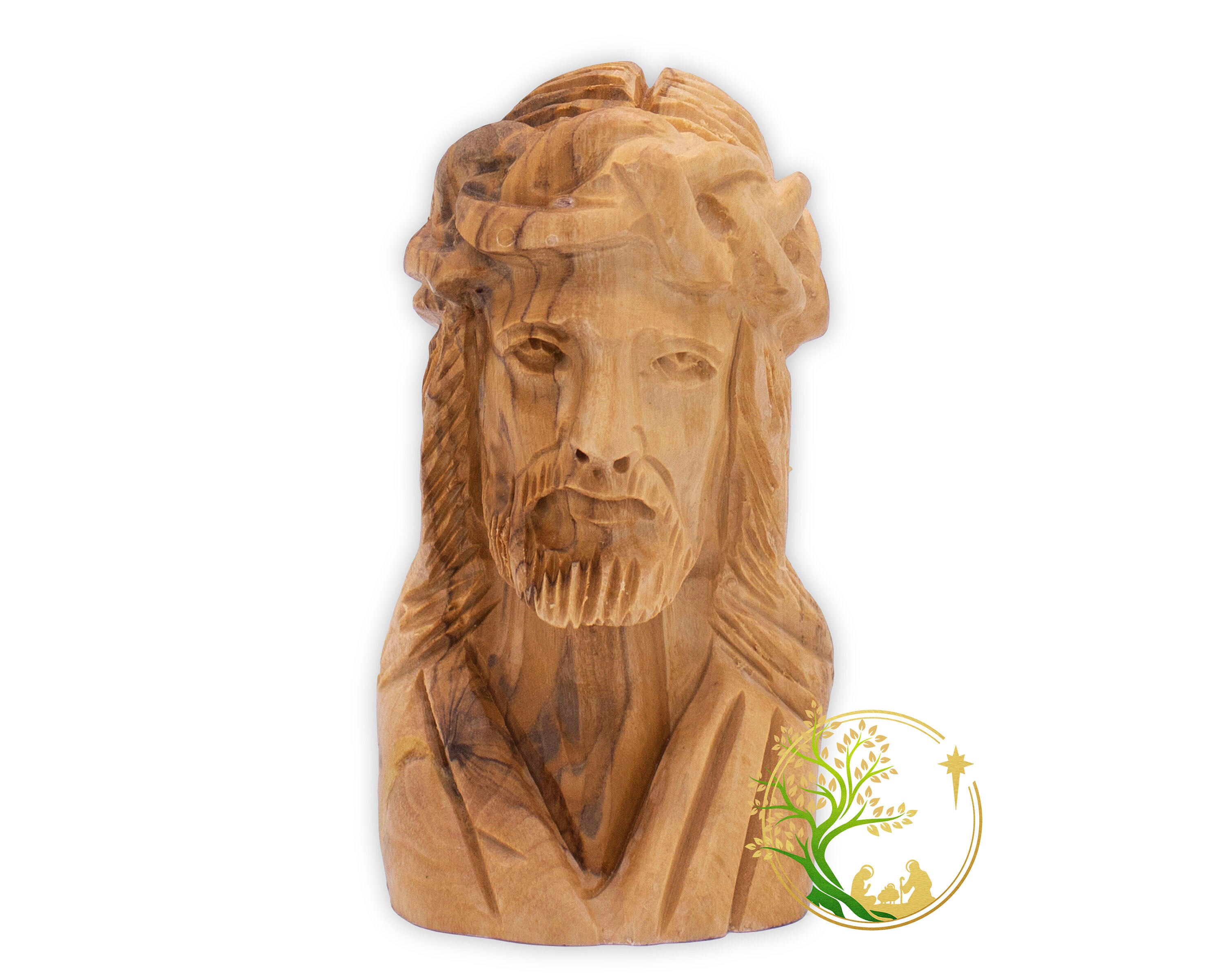 Handgeschnitzte Jesus-Büste aus Olivenholz: Religiöses Geschenk des Heiligen Landes