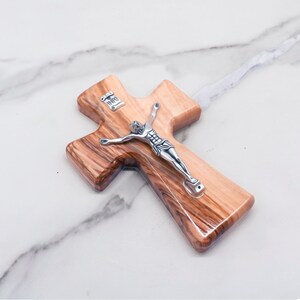 Wall cross Olive Wood Crucifix | Jesus Wall Hanging Cross from the Holy Land | Sacred Christian Décor | Reverent, Timeless Spiritual Gift