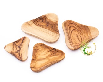 6.7" Handmade Sectioned Olive Wood Serving Dish for Olives With Olive Fork 6.7" Handmade Sectioned Olive Wood Serving Dish for Olives With Olive Fork