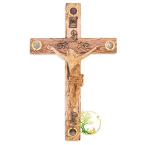 Catholic Crucifix for Wall from The Holy Land | Olive wood Wall cross | Wall cross for home décor | Religious catholic gift | Christmas gift