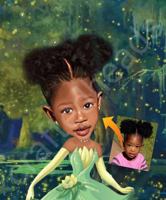 Disney Princess Tiana - Get Your Own Personalised Portrait From Your  Photo/canvas/custom Super Hero Portrait/gifts for Kids Ready to Print. -  Etsy