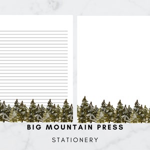 Beautiful Evergreen Forest Stationery | Downloadable Letter Writing Paper | Stationary Instant Download | 8.5x11