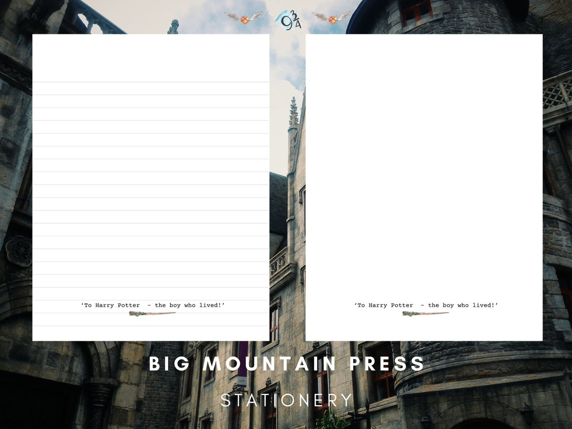 Harry Potter Printable Stationery Book One Quote 'To | Etsy