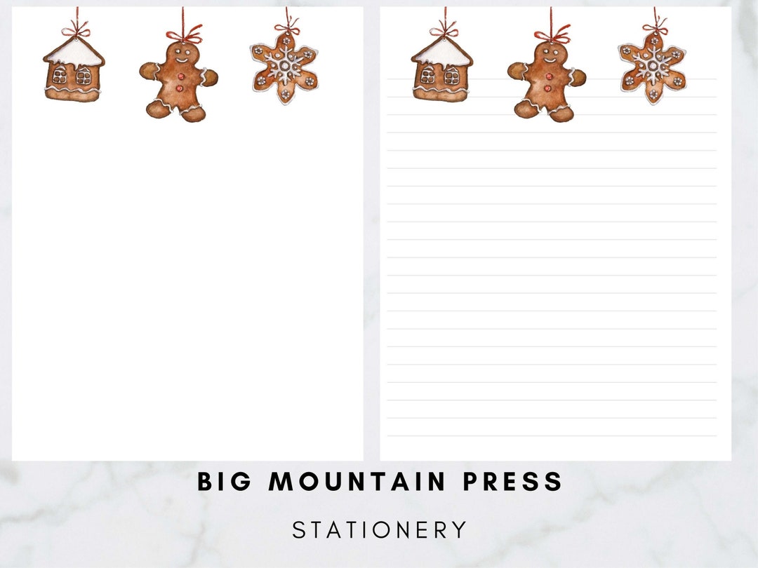 Christmas Cookies Printable Stationery Christmas Decor Letter Writing ...