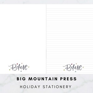 Believe Writing Paper | Printable Stationery | Christmas Stationary | 8.5x11 | A4 | Digital Planner Friendly