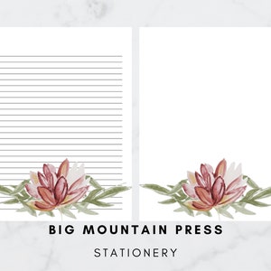 Elegant Floral Print Stationery | Watercolor Flowers 2 | Letter Writing | Stationary Instant Download | Art Printable | Floral Paper 8.5x11