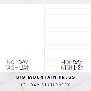 Feiertags-Wunschlisten-Briefpapier | Druckbare Briefpapier | Weihnachtspapier | 8,5x11 | A4 | Digitaler Planer freundlich | Jetzt herunterladen