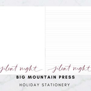 Silent Night Christmas Writing Paper | Printable Stationery | Christmas Stationary | 8.5x11 | A4 | Digital Planner Friendly