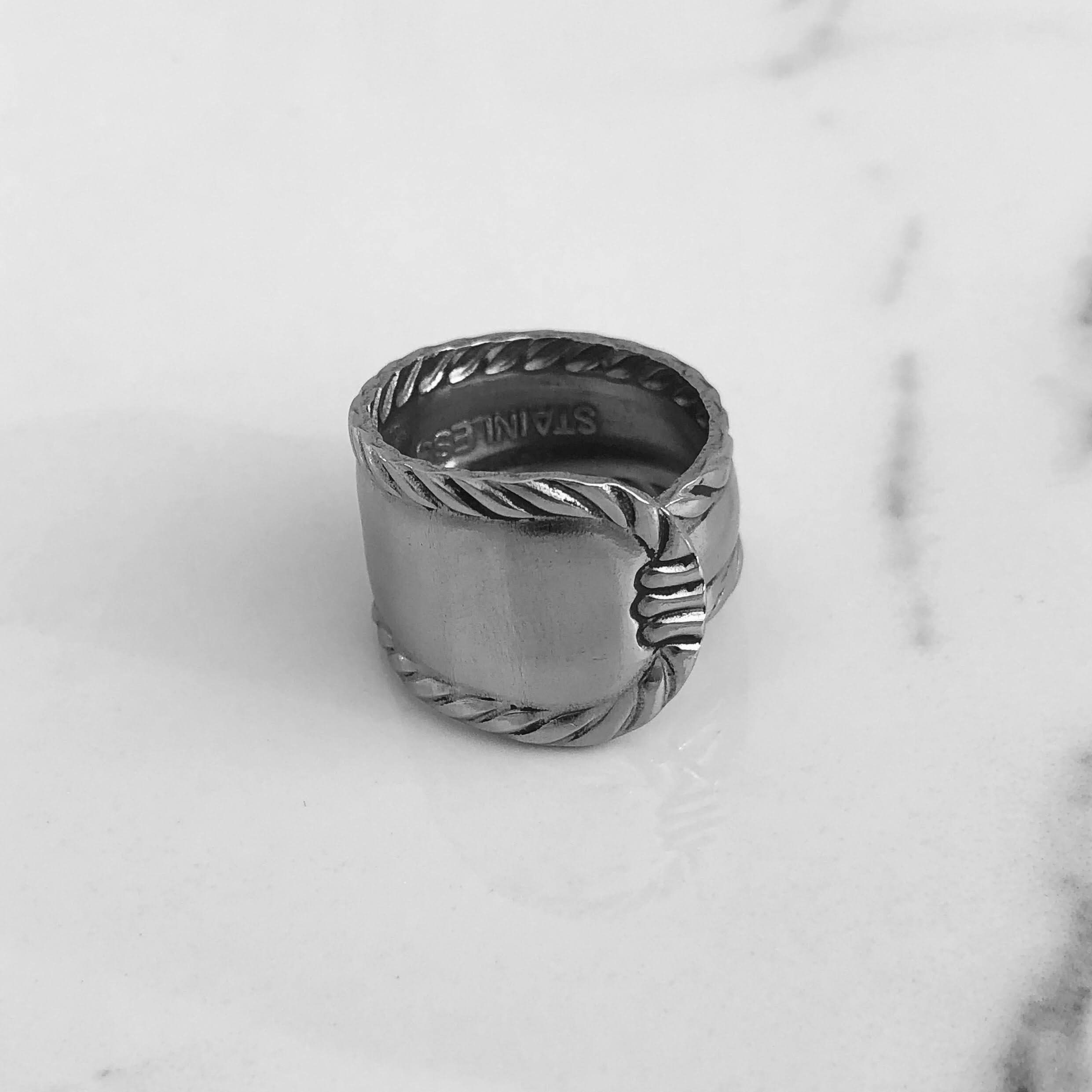 Stainless Steel Handmade Spoon Ring Etsy