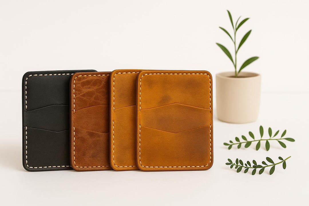 Minimalist Leather Front Pocket Wallet – Handmade Card Holder ...