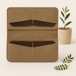 Cartera de cuero personalizada: hecha a mano, fina, para uso diario (CH003)