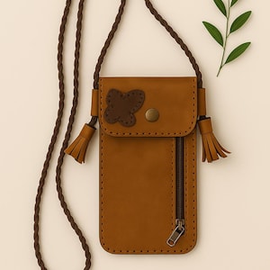 Cartera de piel personalizada para mujer: regalo elegante, hecho a mano y personalizado (CH005)