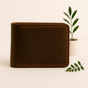 Cartera plegable de piel flor grabada: cartera fina personalizada para hombre y mujer (CH008)