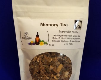 Memory Tea, Dementia, Alzheimer's, Brain Fog, Aging Brain, Brain Tonic, Cognition, Neurodegenerative Disorders, 1.5 oz. loose leaf tea
