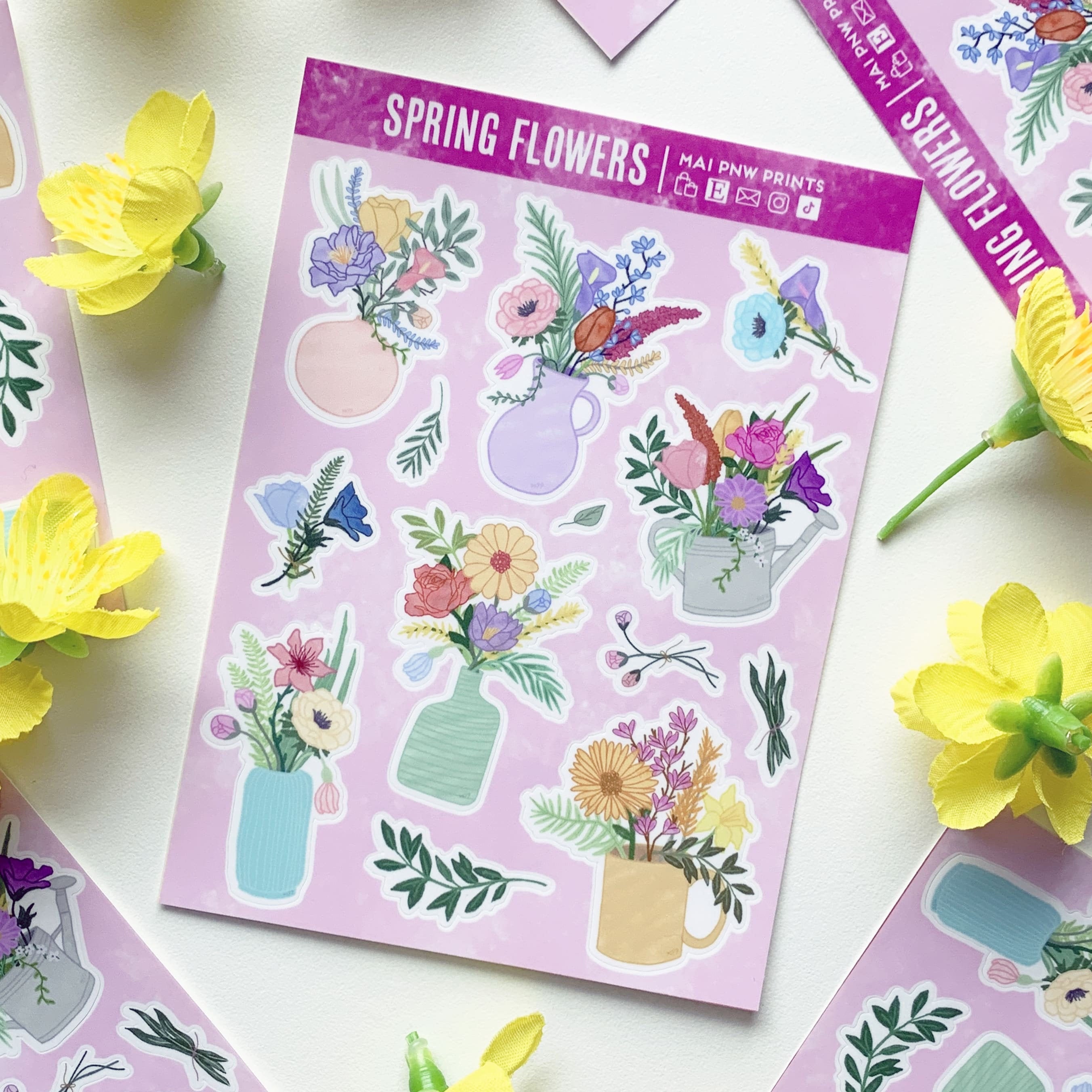 Spring Flowers Sticker Sheet — Marigona Suli