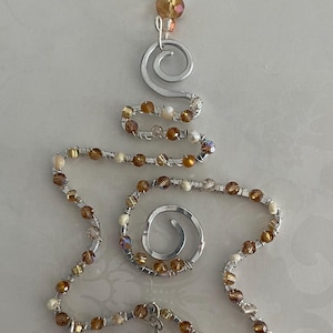 Star Handcrafted Ornament ~ Wire Wrapped With Crystal & Glass Beads