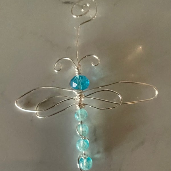 Dragonfly Sparkling Beaded Suncatcher