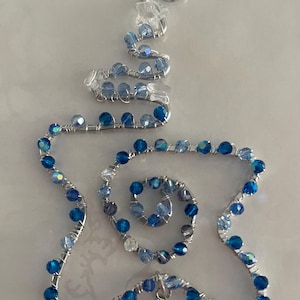 Star Handcrafted Ornament ~ Wire Wrapped With Crystal Beads