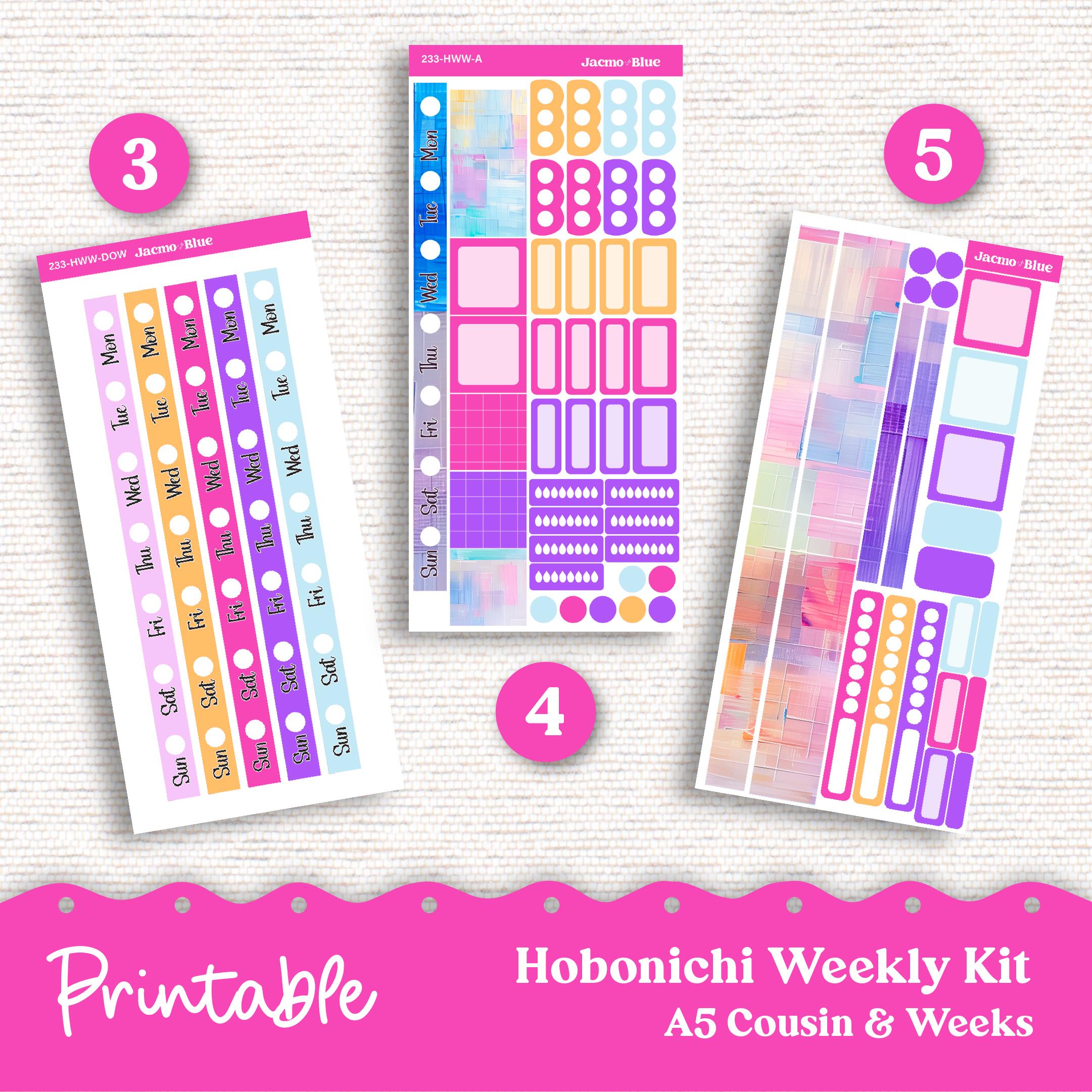 PRINTABLE Hobonichi Weekly Sticker Kit Cousin & Weeks Planner Stickers ...