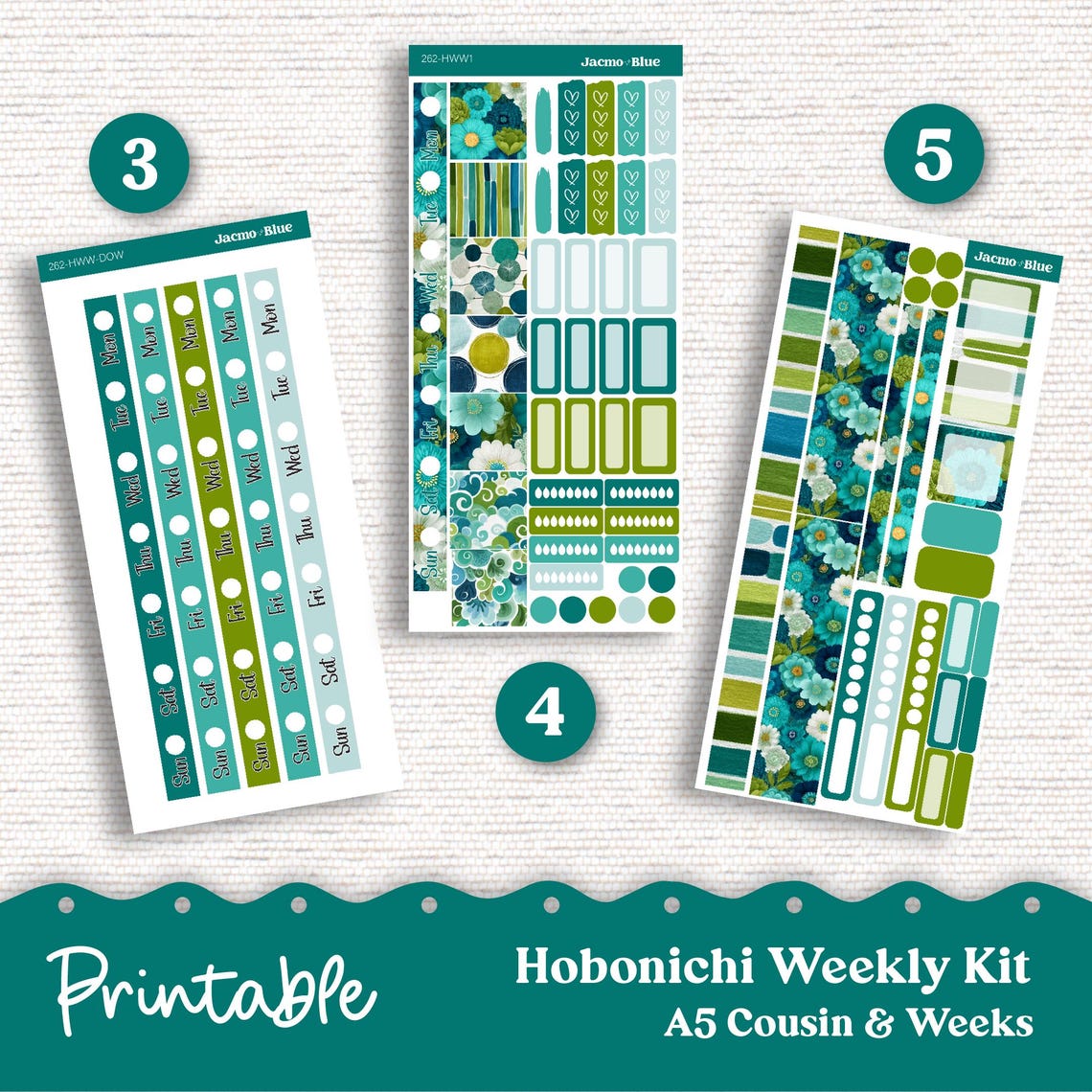 PRINTABLE Hobonichi Weekly Sticker Kit Cousin & Weeks Planner Stickers ...