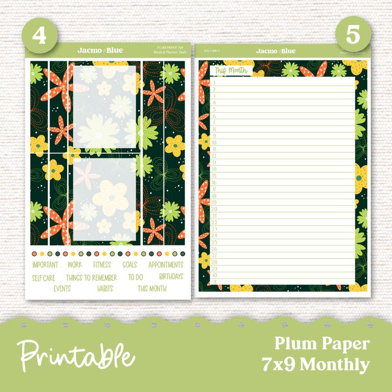 PRINTABLE September Plum Paper Planner Monthly Stickers 8x11 7x9 A5 ...