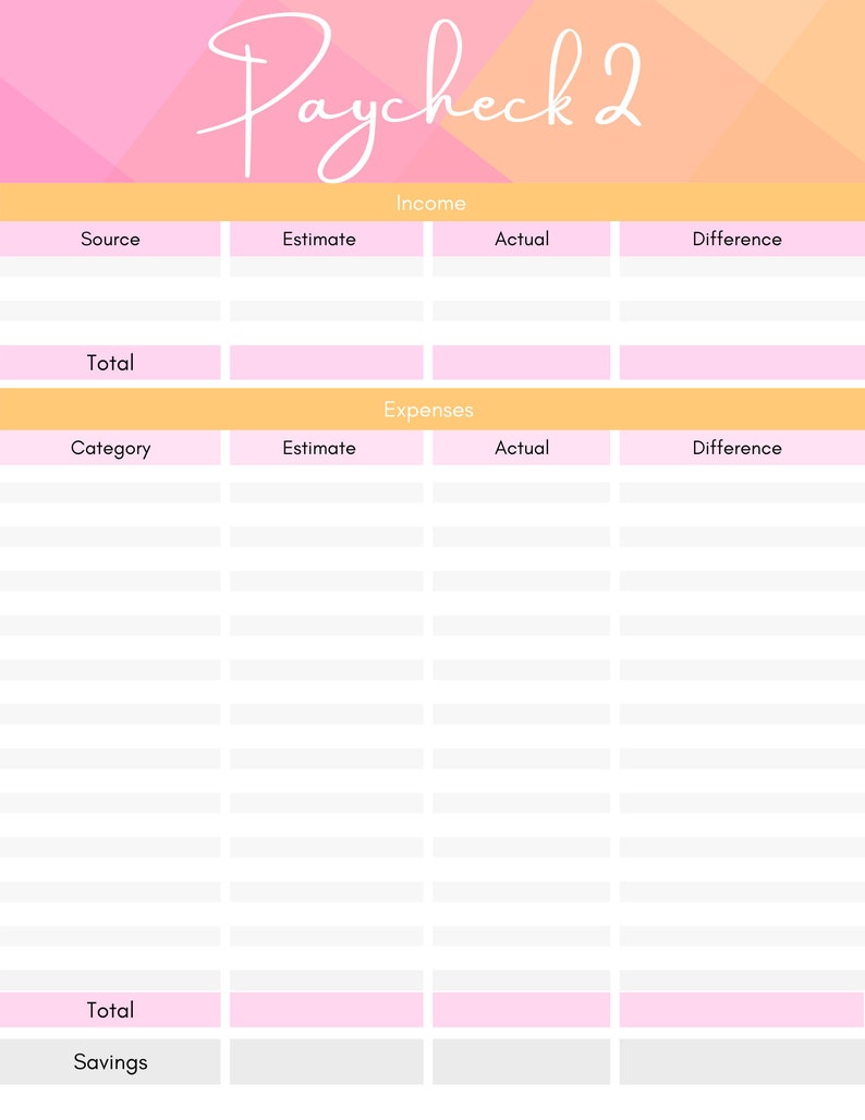 Paycheck Printable Printable Templates