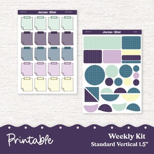 PRINTABLE Weekly Sticker Kit Vertical Planner - Silhouette Cricut ...