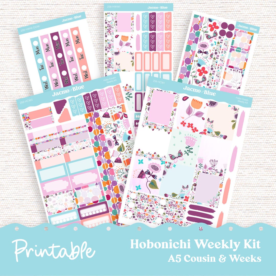 PRINTABLE Hobonichi Weekly Sticker Kit Cousin & Weeks Planner Stickers ...
