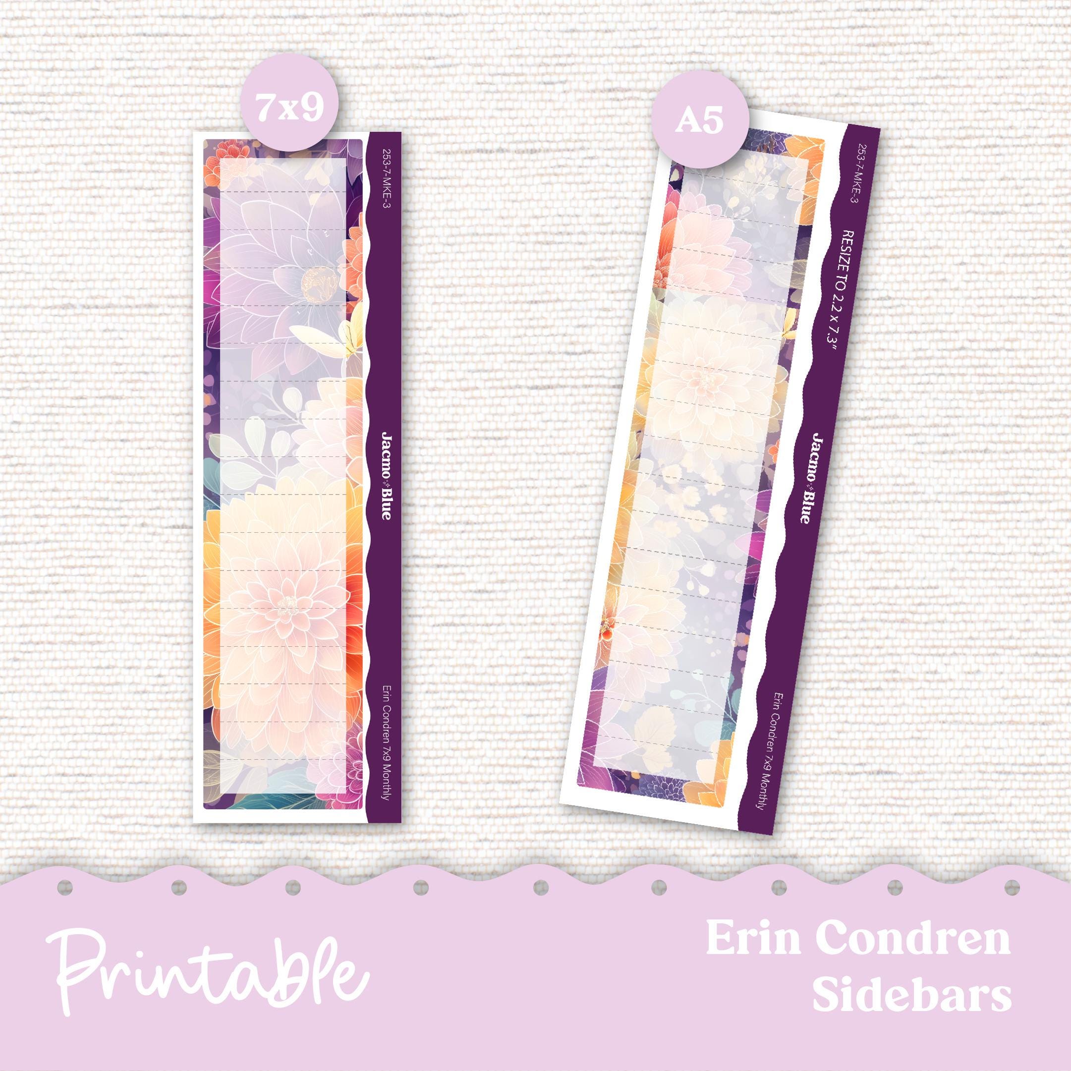 PRINTABLE Monthly Planner Stickers for Erin Condren 7x9 and A5 - Print ...