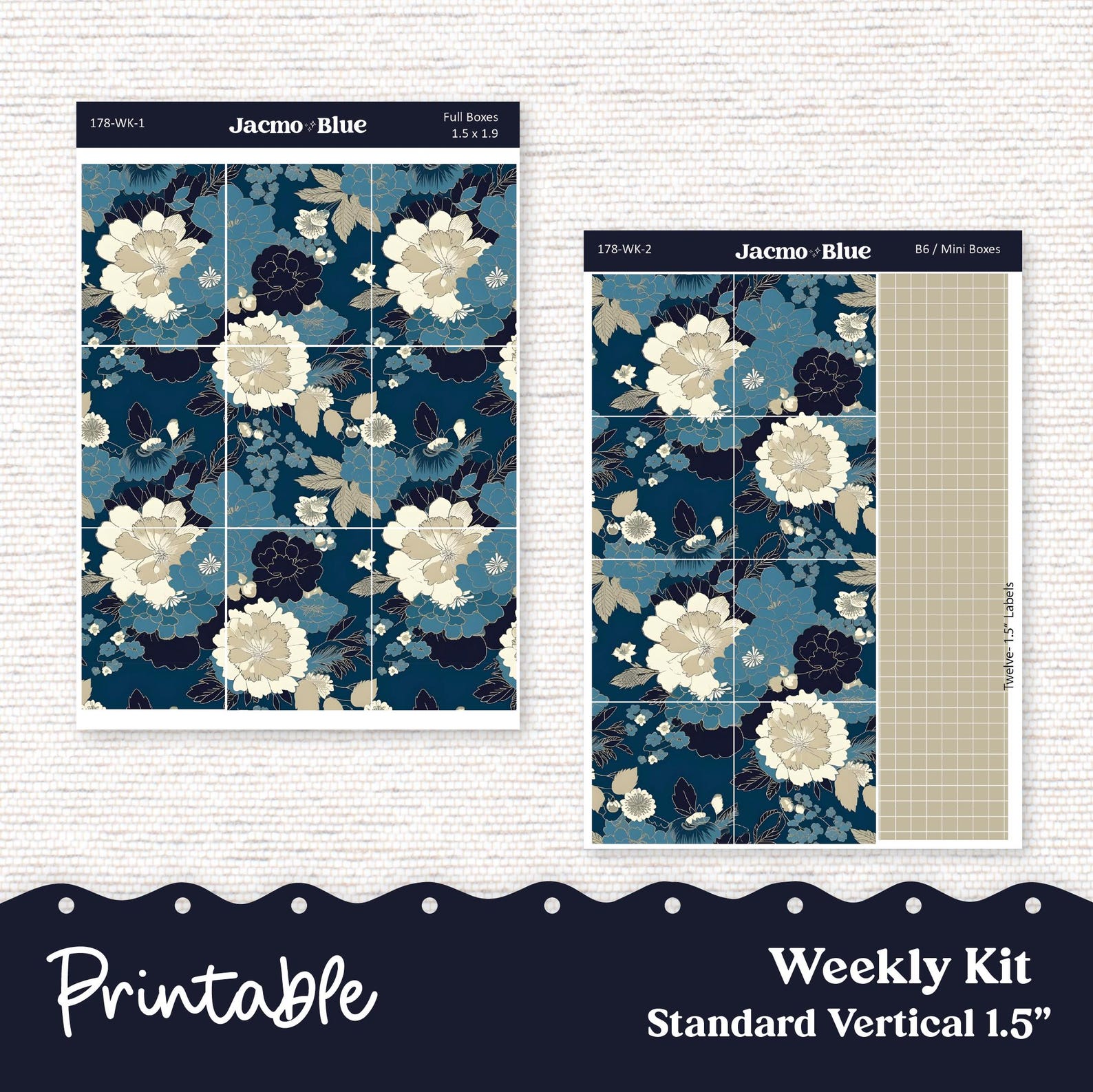 PRINTABLE Weekly Sticker Kit Vertical Planner - Silhouette Cricut ...