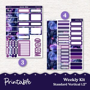 PRINTABLE Weekly Sticker Kit Vertical Planner Stickers - Silhouette ...