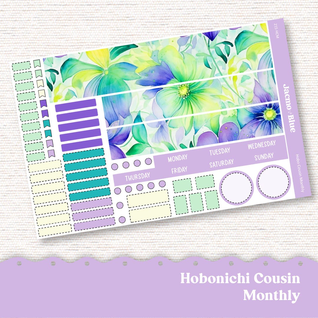 Hobonichi Cousin Monthly Planner Stickers Kit 215 Spring Monthly Hobo ...