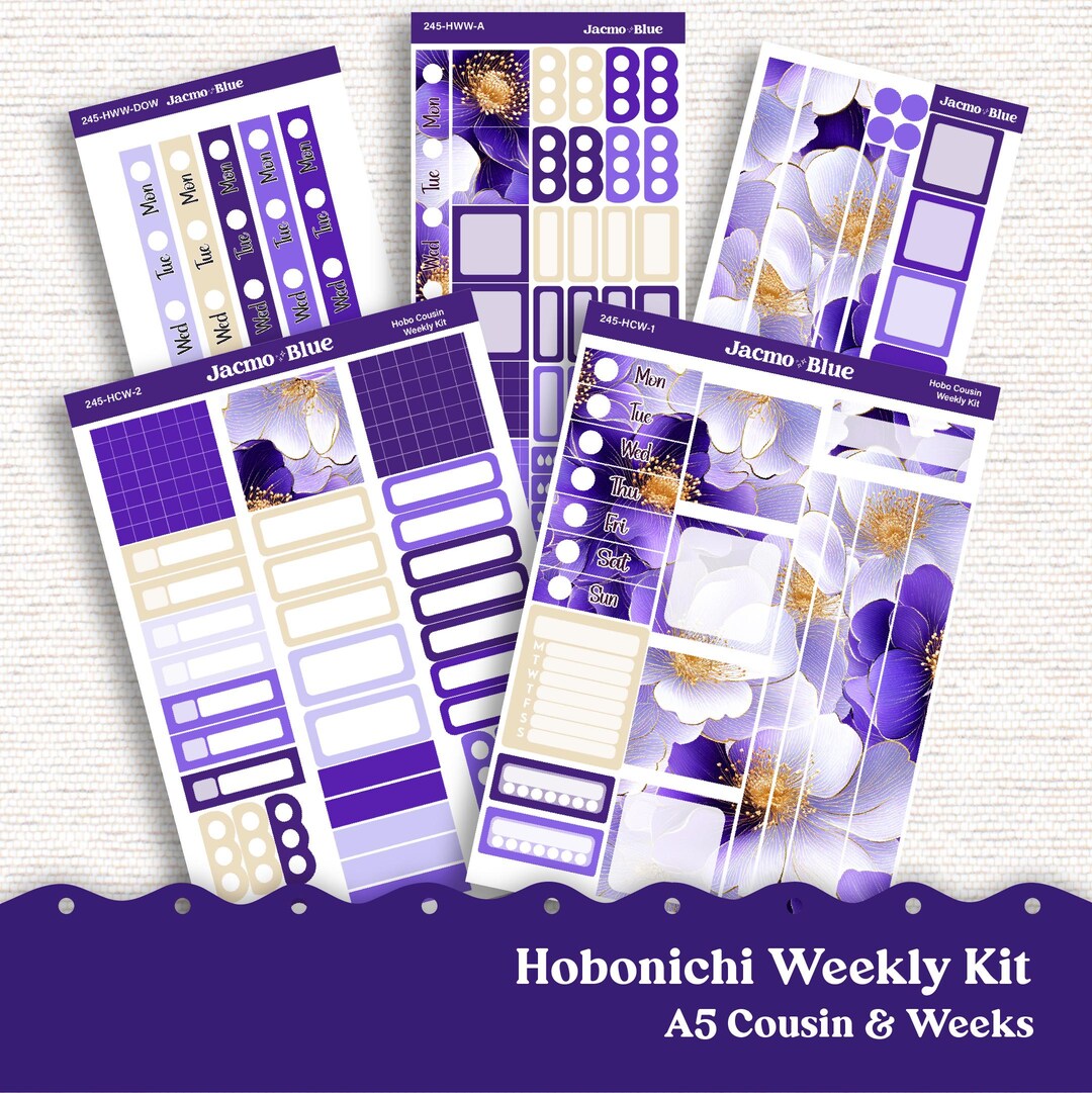 Hobonichi Cousin & Weeks Weekly Planner Sticker Kit 2025 - Hobo ...