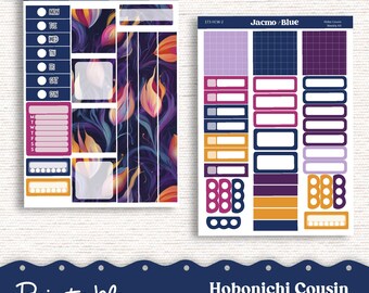 PRINTABLE Hobonichi Cousin Weekly Sticker Kit Cousin Planner Stickers - Silhouette Cricut Transparent PNG Files 173P Fantasy Floral