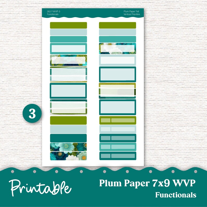 PRINTABLE Weekly Vertical Priorities Sticker Kit 7x9 and 8x11 Plum ...