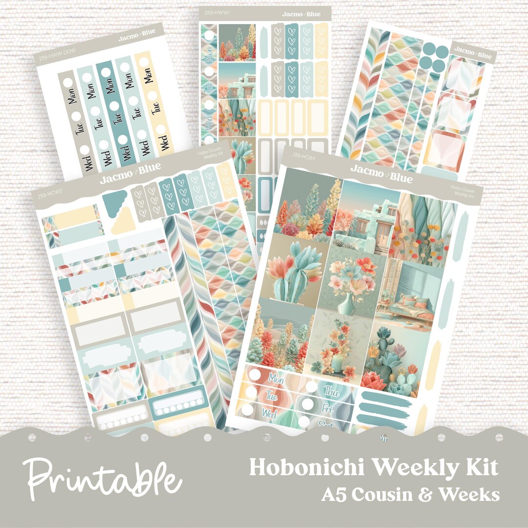 PRINTABLE Hobonichi Weekly Sticker Kit Cousin & Weeks Planner Stickers ...