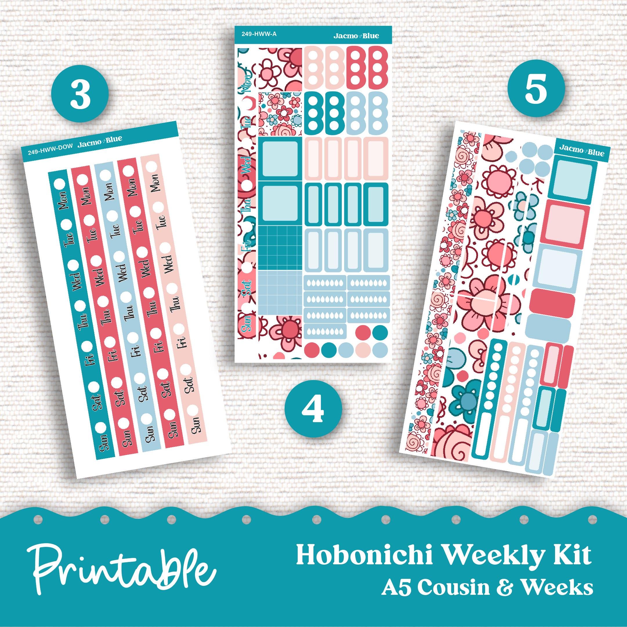 249P PRINTABLE Hobonichi Weekly Sticker Kit Cousin & Weeks Planner ...