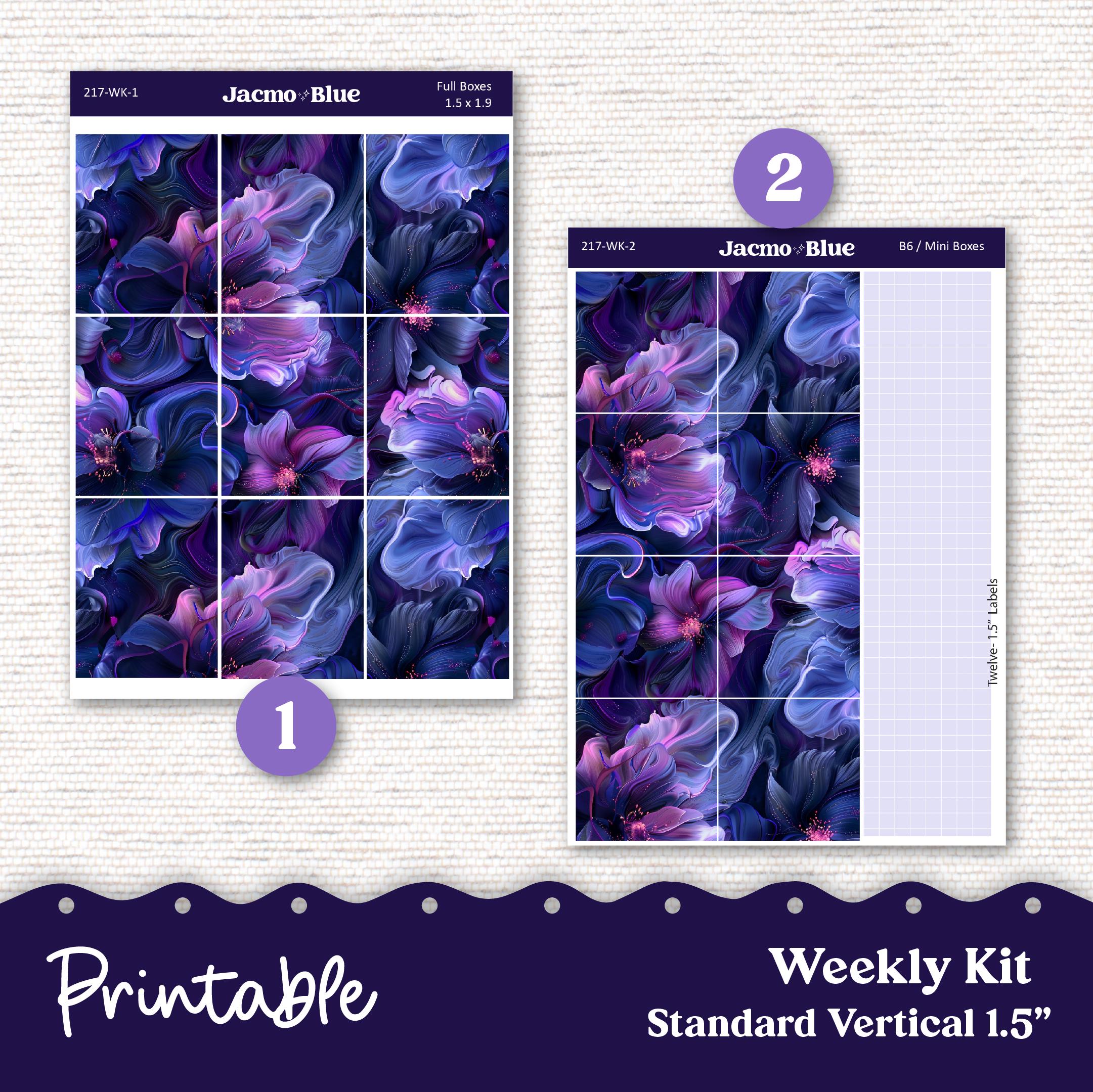 PRINTABLE Weekly Sticker Kit Vertical Planner Stickers - Silhouette ...