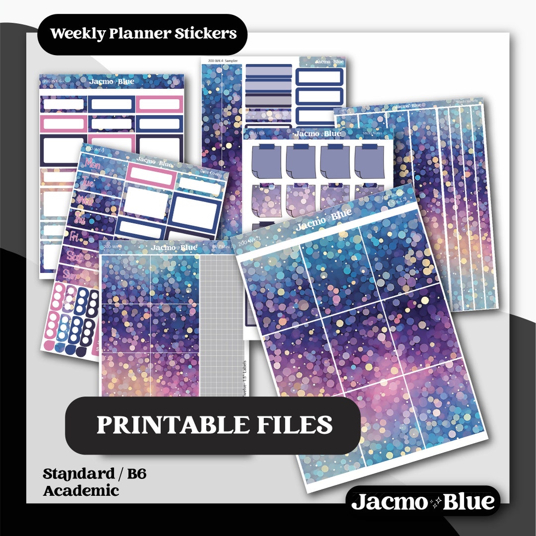 PRINTABLE Weekly Sticker Kit Vertical Planner Stickers - Silhouette ...