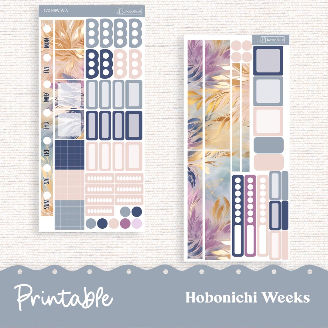 PRINTABLE Hobonichi Weeks Weekly Sticker Kit Planner Stickers ...
