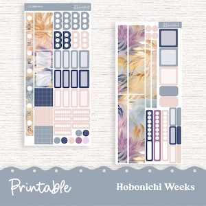 PRINTABLE Hobonichi Weeks Weekly Sticker Kit Planner Stickers - Silhouette Cricut Transparent PNG Files 172P Fantasy Floral