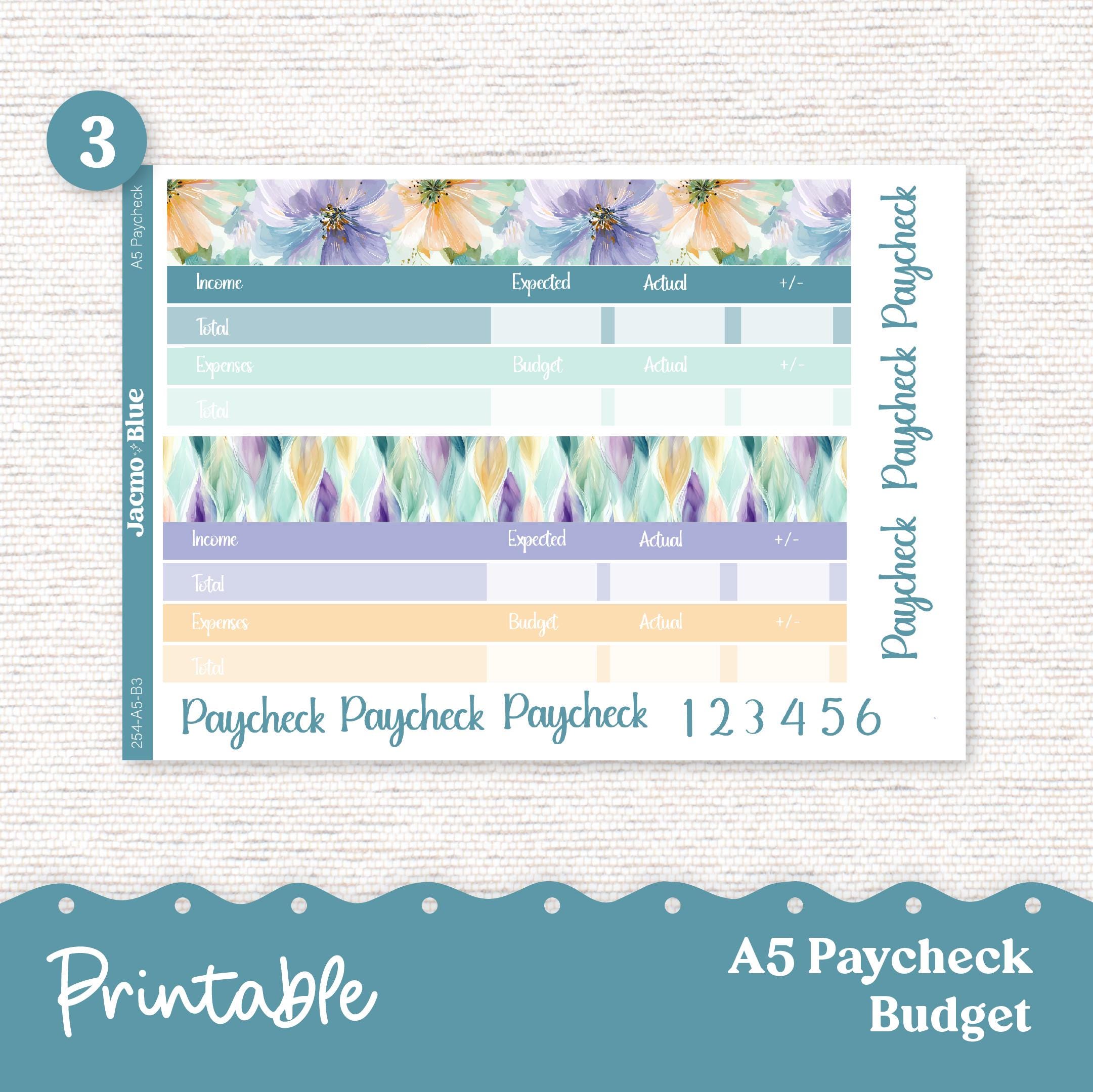 Printable A5 Budget Planner Sticker Kit Budget by Paycheck Trackers ...