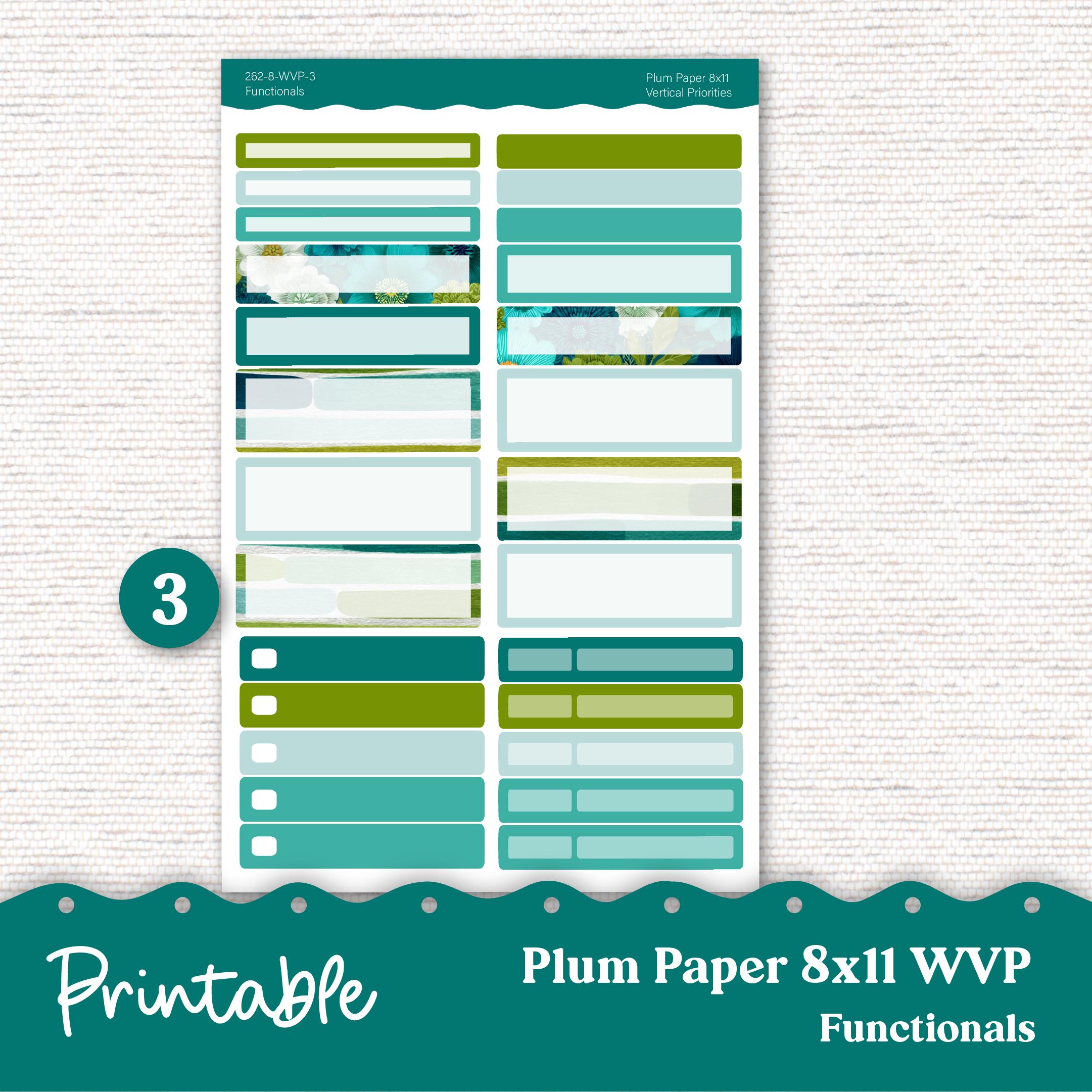 PRINTABLE Weekly Vertical Priorities Sticker Kit 7x9 and 8x11 Plum ...