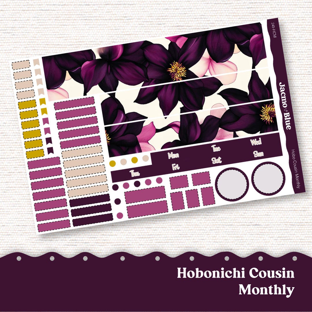 Hobonichi Cousin Monthly Planner Stickers Kit 241 Monthly Hobo Kit ...