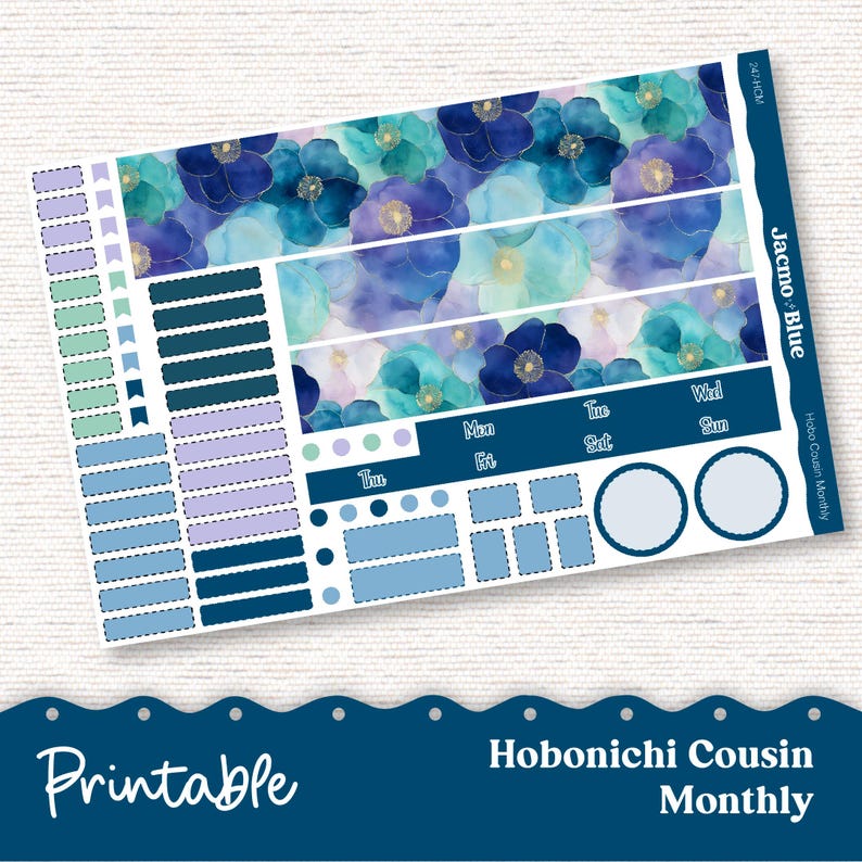 Hobonichi 247P PRINTABLE Monthly Planner Stickers for Cousin A5 - Print ...
